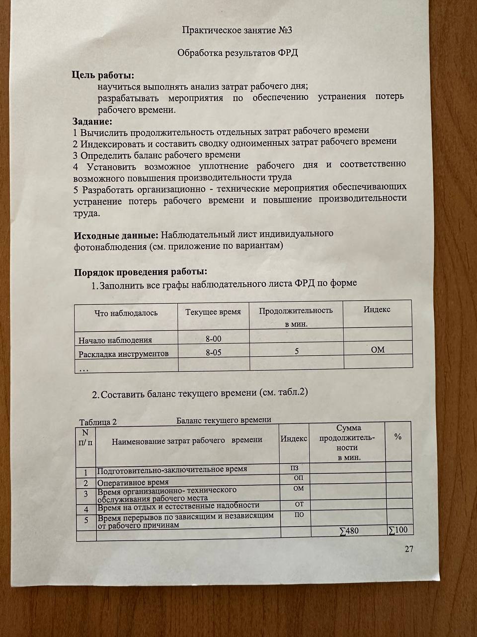 Практическая работа по разработке тех процесов